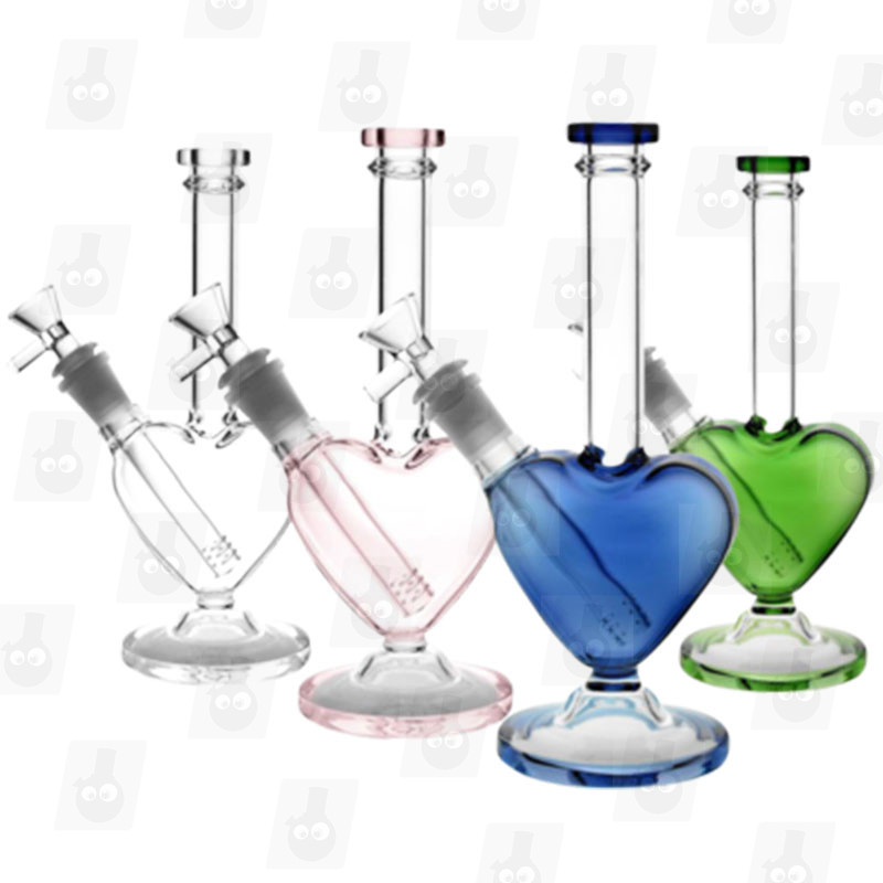 Nothin’ But Love 4 Colors 9 Inch Colored Heart Shaped Glass Bongs All
