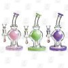 Flying Agaric 3 Colors 8 Inch Multicolored Perc Glass Bongs